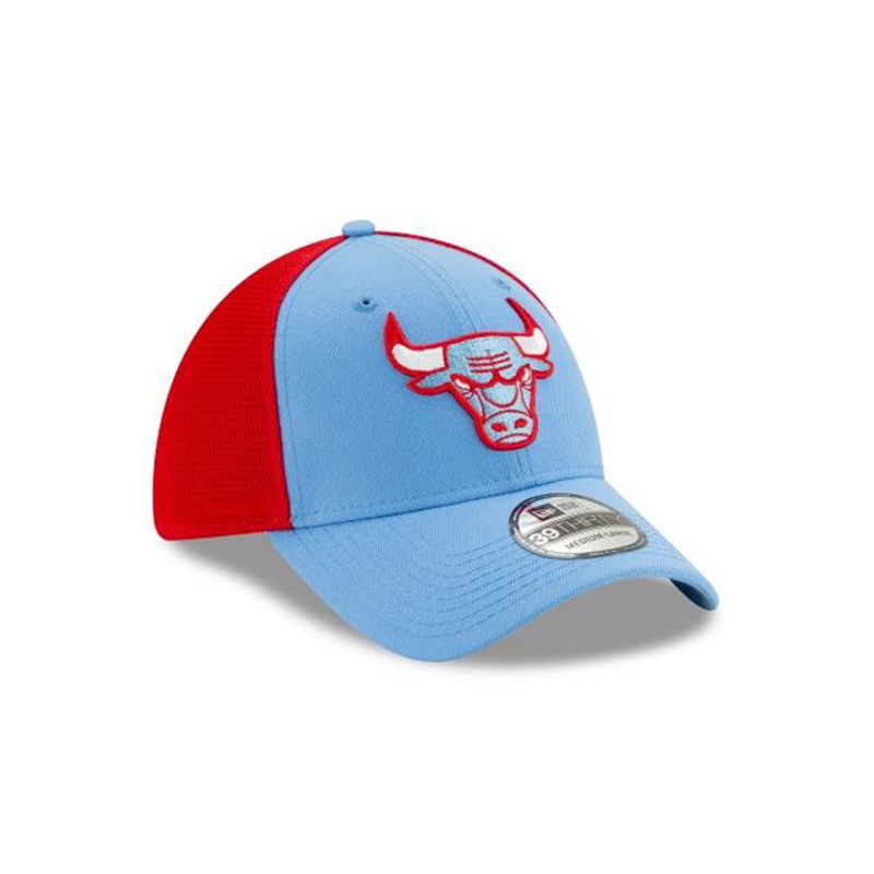 NBA Chicago Bulls 2019 Authentics City Series 39Thirty Stretch Fit (AGG1795) - Blue New Era Caps